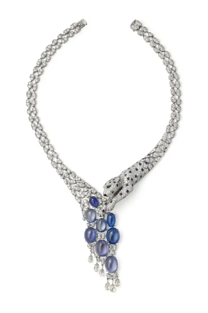 Collier de diamants et de saphirs
